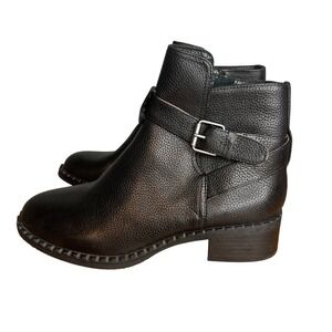 Gentle Souls Kenneth Cole Best‎ Moto Bootie Sz 7.5 Black Leather Ankle Boot NEW